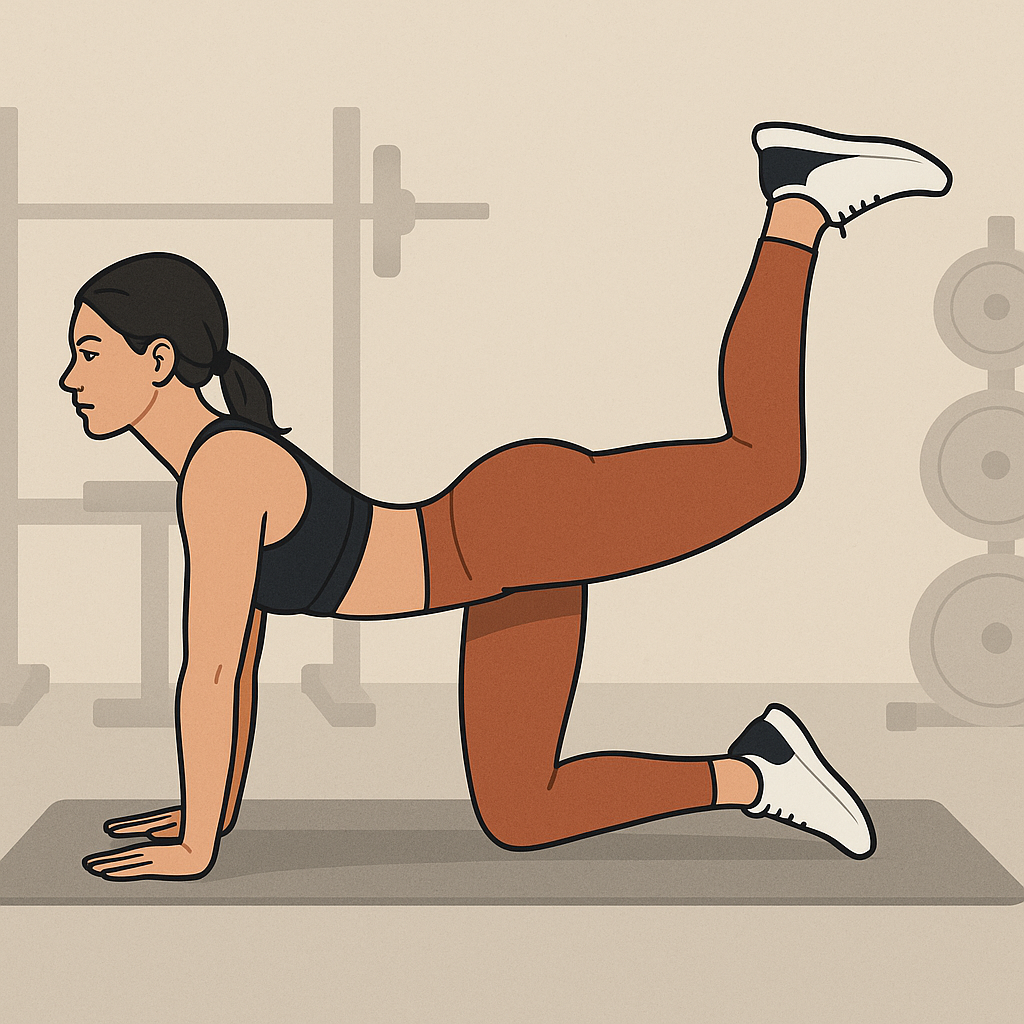 Exécution du Donkey kick (extension hanche)