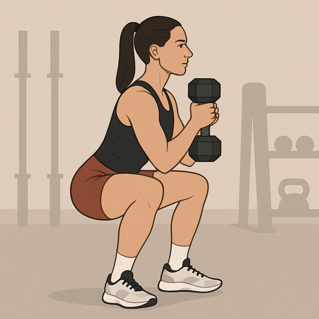 Exécution du Goblet squat sumo